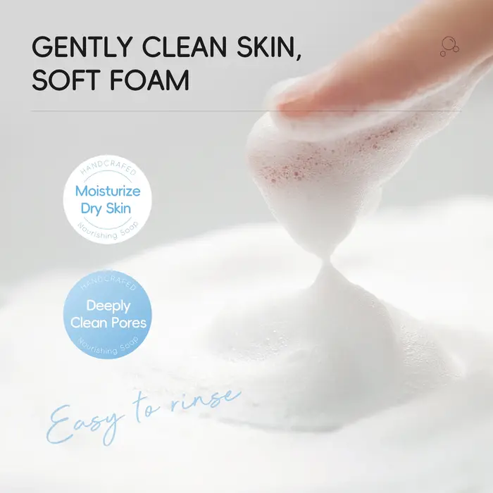 LAIKOU 110g Savon nourrissant au lait nettoyant doux formule non sèche pour peaux douces et lisses