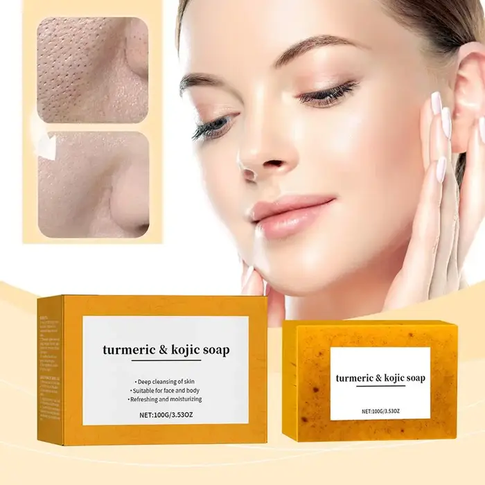 Savon Purifiant Citron Curcuma 1/2/3/4/5/10 Pièces – Barre Nettoyante Éclaircissante Douce et Profonde pour Visage et Corps