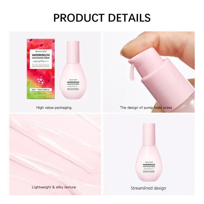 Nouveau pastèque lueur Niacinamide rosée gouttes sérum maquillage apprêt crème léger