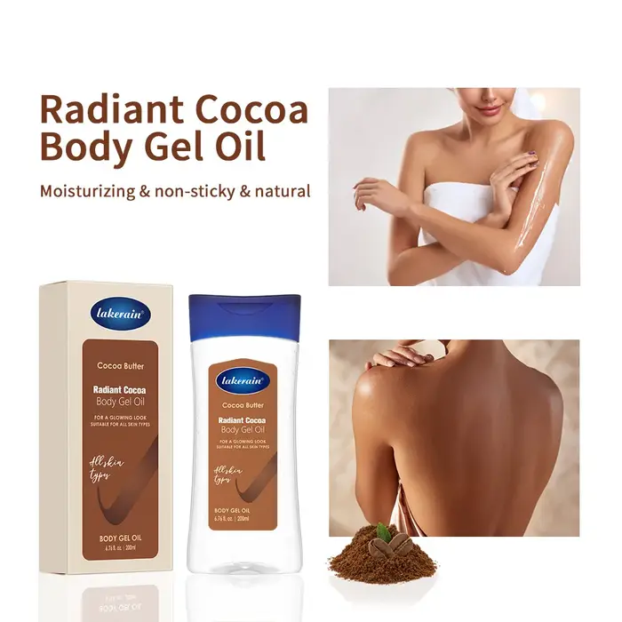 Lakerain beurre de cacao brillant huile pour le corps hydratant nourrissant