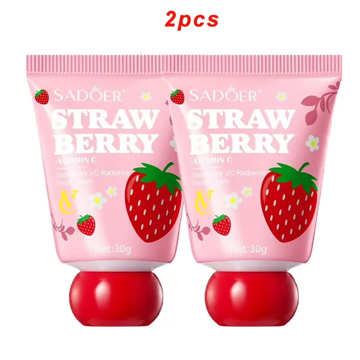 2 pièces de crème pour les mains à la fraise VC, hydratante, anti-rides, à absorption rapide, produi