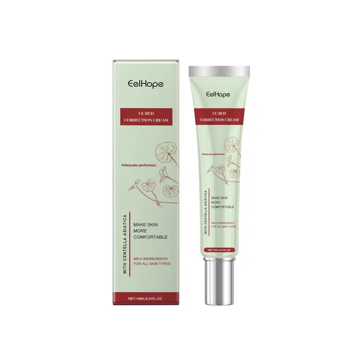 Crème CC Cica Anti-Rougeurs Correctrice de Teint Hydratante Soin Barrière Apaisant Base de Maquillag