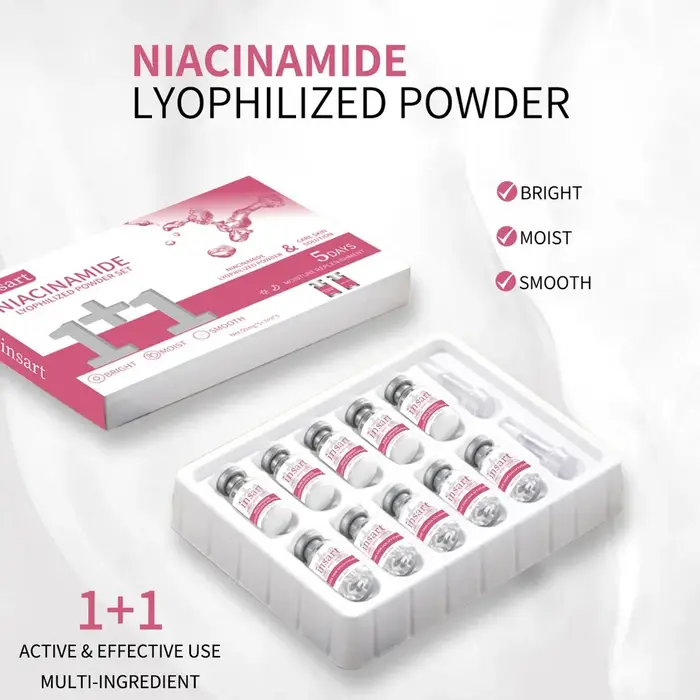 Niacinamide Oligopeptide VC poudre lyophilisée sérum pour le visage Anti-âge éclaircissant Essence hydratante pour tous les soins de la peau