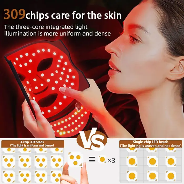 Masque LED en silicone pour le visage et le cou