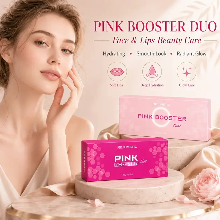 Sérum Booster Rose à l'Acide Hyaluronique pour les Lèvres et le Visage – Nouveaux Produits de Beauté 2026 – Kit de Soins Coréens pour la Peau