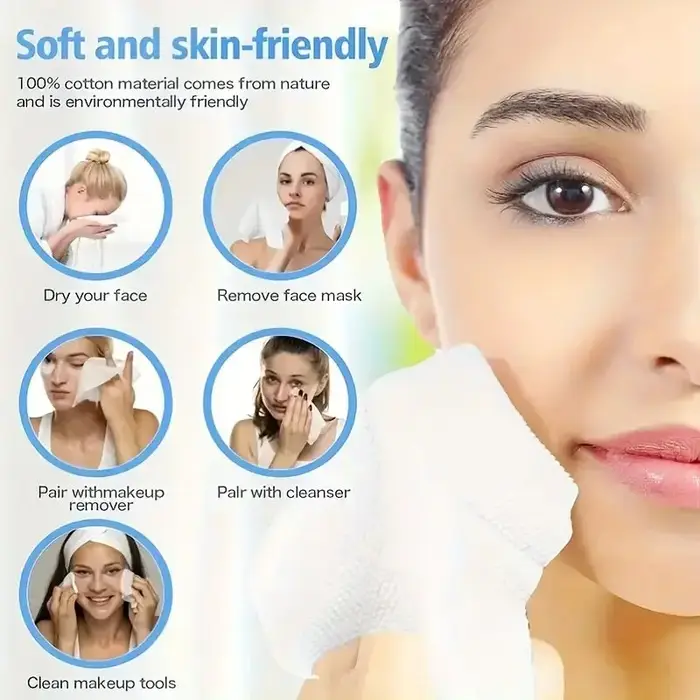 100 lingettes nettoyantes pour le visage ultra douces