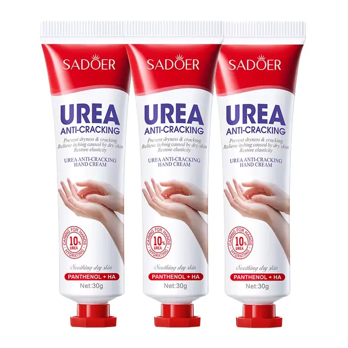 3/5 pièces SADOER Crème Mains Anti-Gerçures à 10% d'Urée, Panthénol et Acide Hyaluronique, Hydratati