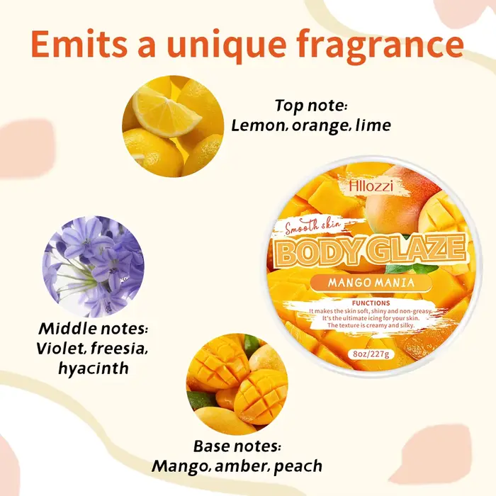 2oz/8oz mangue manie corps glaçure nourrissant hydratant soin de la peau beurre corporel rafraîchissant Non gras huile