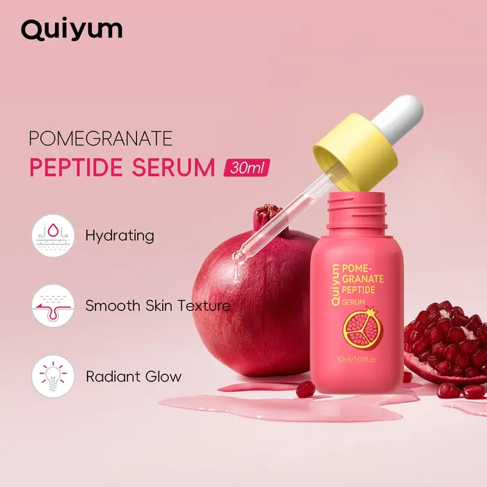 Sérum au peptide de grenade Quiyum 30 ml, hydratant, lissant la texture de la peau avec de la niacin