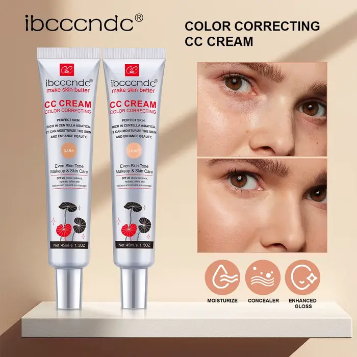 CC Cream Correcteur de Teint Unifiant Coréen Hydratant Léger Fini Naturel Lumineux Base
