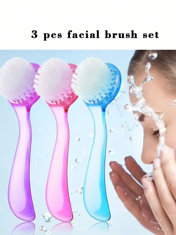 Brosse nettoyante pour le visage avec poignée en acrylique