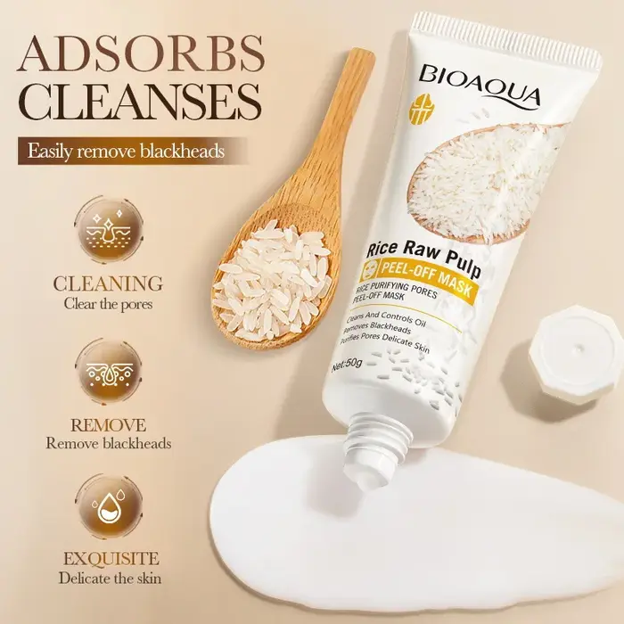 BIAOQUA riz blanc visage Peeling masque hydratant enlever points noirs blanchissant Anti-âge Anti-rides