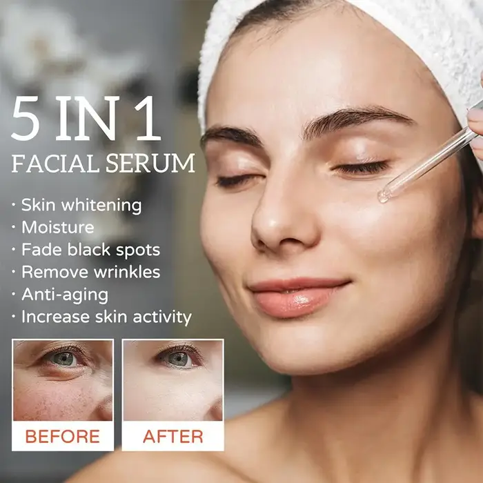 Sérum anti-âge blanchissant 5 en 1 pour le visage