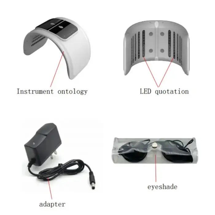 Masque facial LED 7 couleurs PDT, masque facial photothérapie, spray pour rajeunissement de la peau, appareil photonique, thérapie par lumière rouge, éliminateur de taches noires