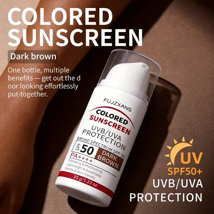 Crème solaire teintée au dioxyde de titane