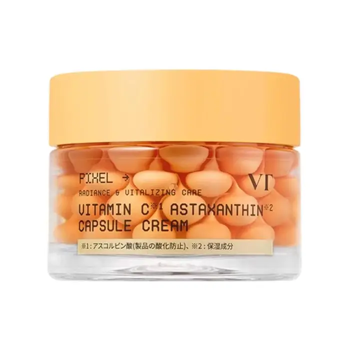 Crème en Capsules de Vitamine C et Astaxanthine 50ml – Usage Unique Portable – Antioxydante, Anti-ri