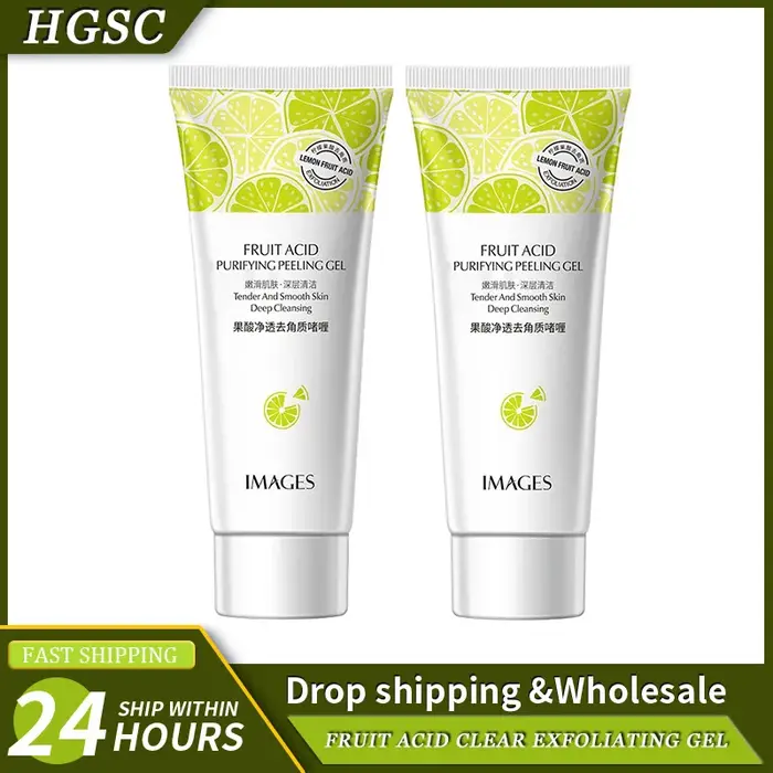 Gel gommant pour le visage aux acides de fruits, crème exexpansive, nettoyage en profondeur, hydratant, élimination des points noirs