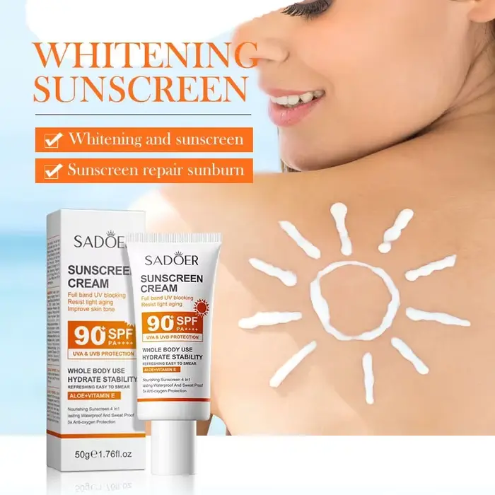 SADOER Spf 90 + crème solaire pour visage corps entier utilisation protecteur