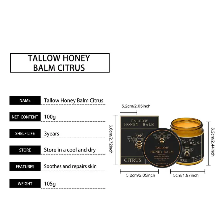 Tallow crème au miel lueur hydratante pour la peau améliorer l'élasticité doux blanchiment