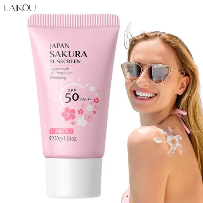 Laikou Sakura crème coréenne protecteur solaire visage bloqueur solaire Spf50 Lotion d'isolation hyd