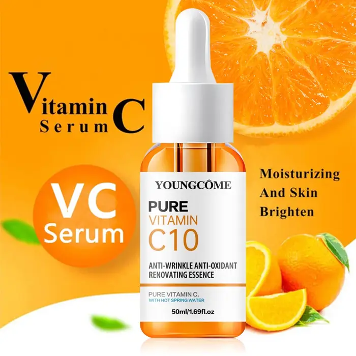Vitamine C Essence pour le visage acide hyaluronique peau foncée éclaircir sérum estompe les ridules hydratant