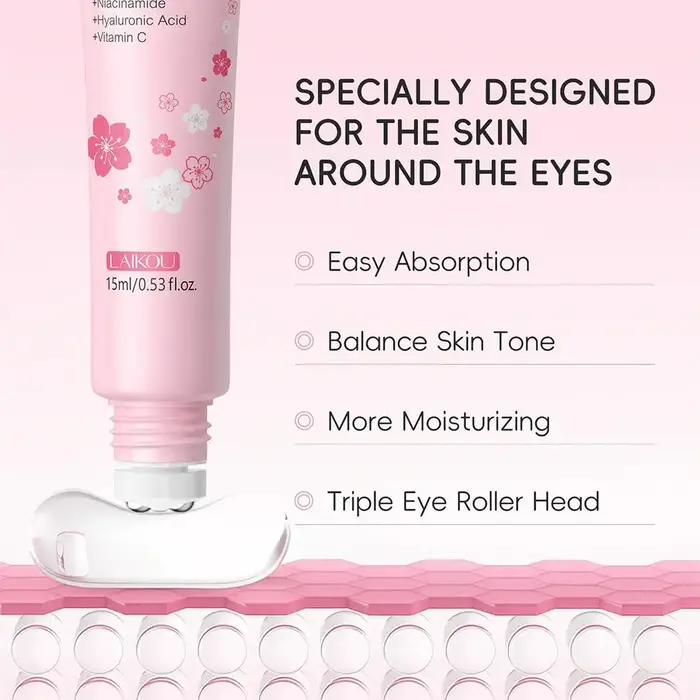 Crème raffermissante pour les yeux LAIKOU Sakura avec bille roulante