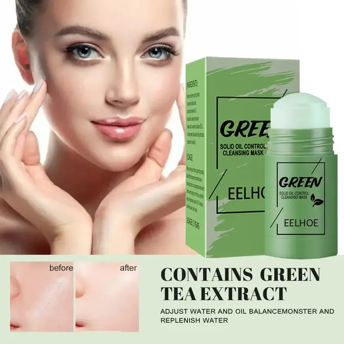 Masque de nettoyage du visage bâton de thé vert