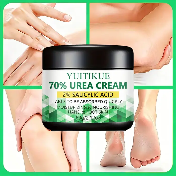 Crème pour les mains et les pieds YUITIKUE 70% d'urée, formule à 2% d'acide salicylique, crème hydratante et nourrissante pour les talons secs et rugueux, la peau des mains et des pieds