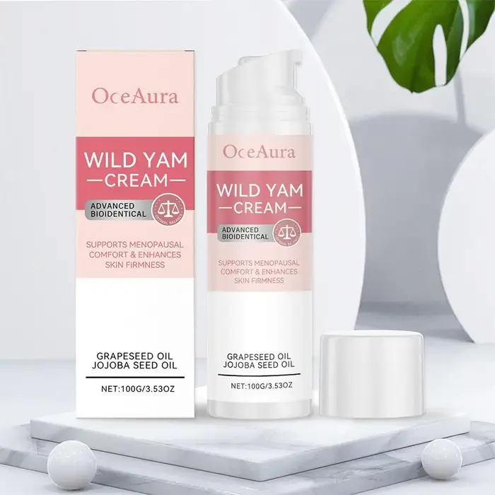 Nouvelle crème d'igname sauvage pour l'équilibre des hormones ménopause apaisante réduire les flashs chauds