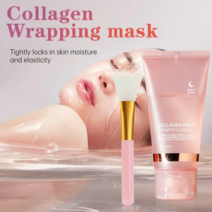 Masque d'emballage de nuit au collagène 75 ml pour réparation intensive 8H, traitement anti-âge et r
