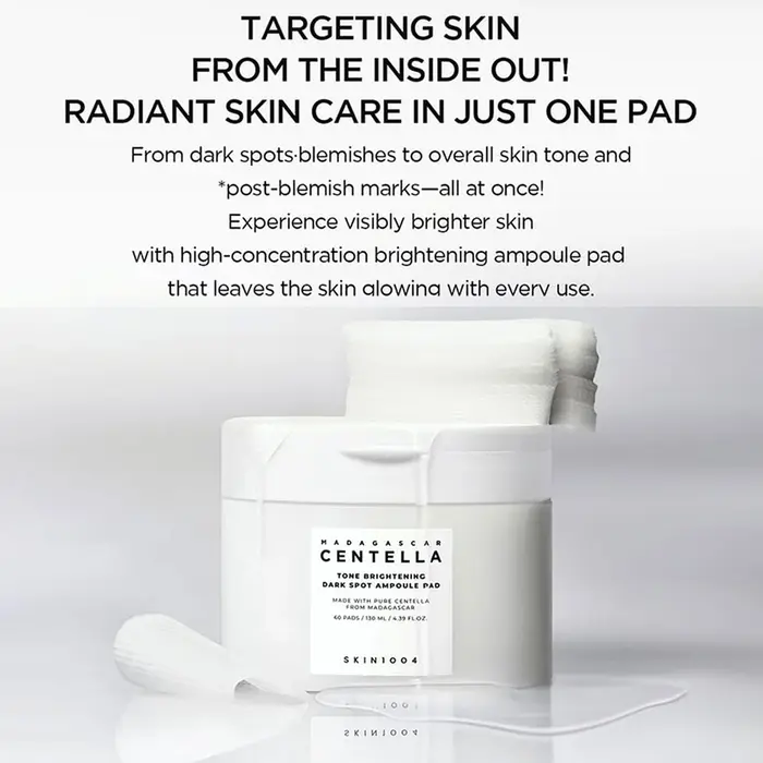 SKIN1004 MADAGASCAR CENTELLA PAD, Essence infusée ​   Texture de coussin, pour un éclat radieux, mai