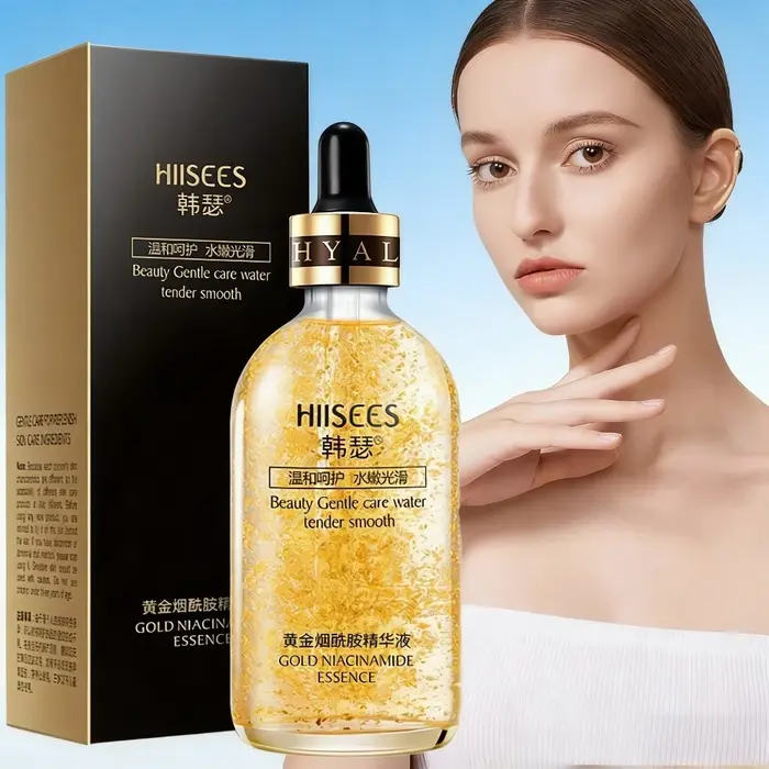 Sérum Visage 30ML à l'Or 24K et Niacinamide Hydratant Éclaircissant Soin Doux Anti-Teint Terne pour 