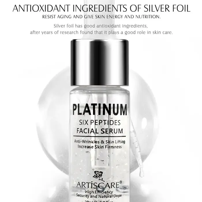 ARTISCARE Platinum Six Peptides sérum pour le visage 20ml hydratant acide hyaluronique Essence soins de la peau