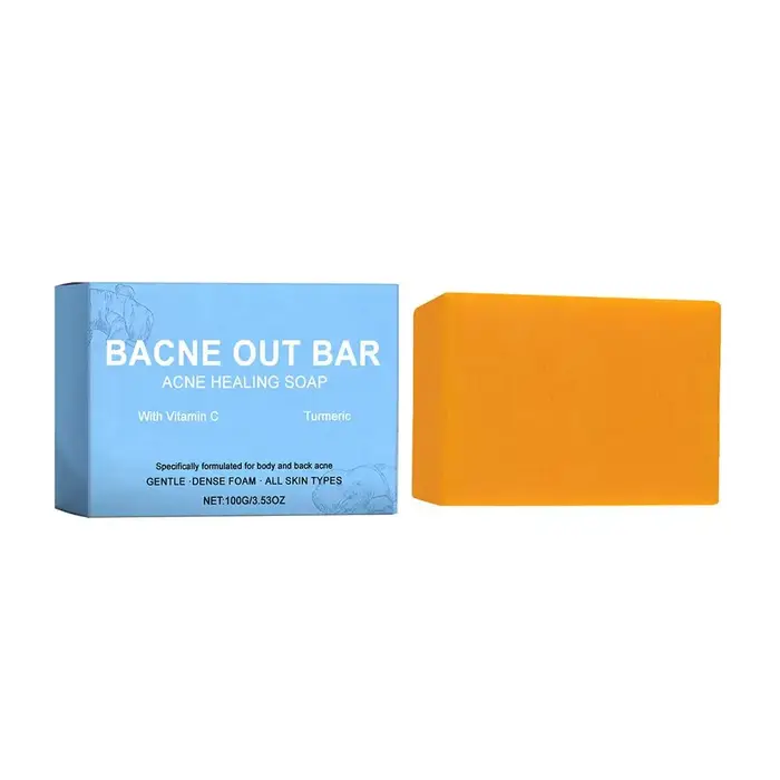 Savon nettoyant à la vitamine C et au curcuma, pour le visage et le corps, élimination de la poussiè