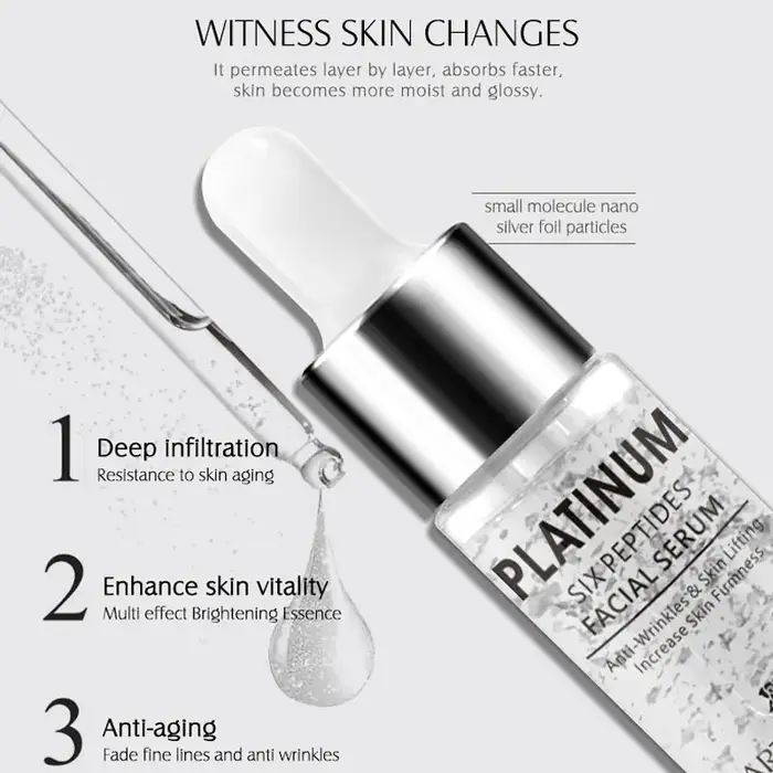 ARTISCARE Platinum Six Peptides sérum pour le visage 20ml hydratant acide hyaluronique Essence soins de la peau