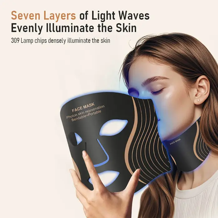 Masque LED en silicone pour le visage et le cou