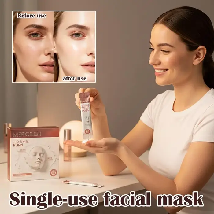 1/2 Boîte Mercilen Water Light PDRN Masque de Nuit Raffermissant Hydratant Nourrissant Anti-Âge Soin Quotidien du Visage