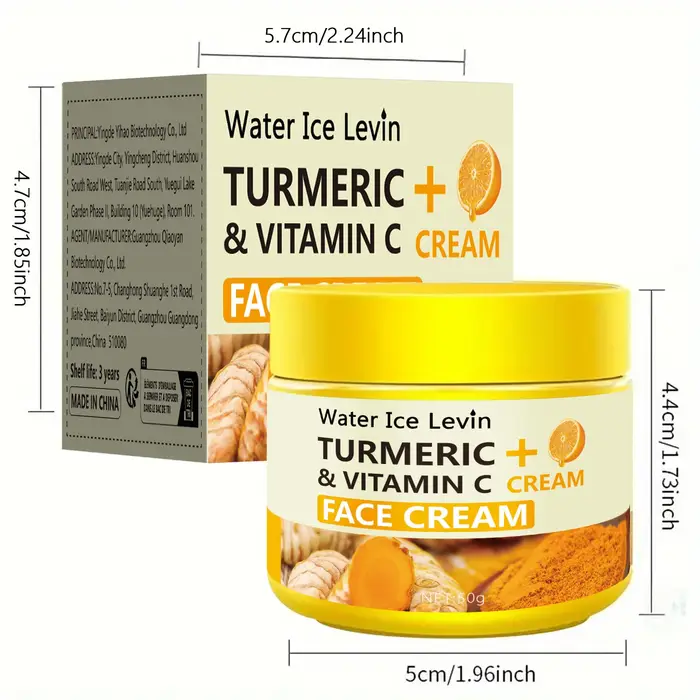 Crème pour le visage au curcuma et à la vitamine C - Hydrate en profondeur