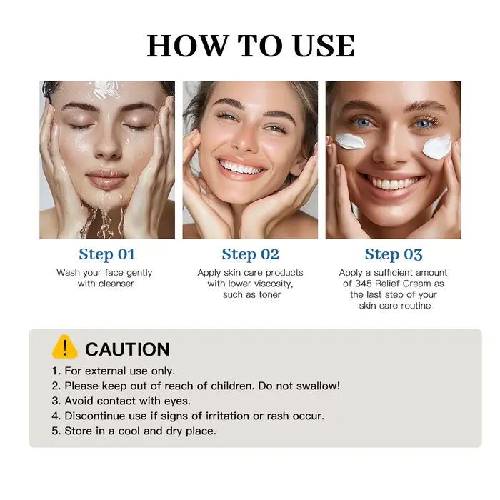 345 crème de soulagement adresse imperfections nourrir la peau et fournir hydratant et apaisant Lifting beauté