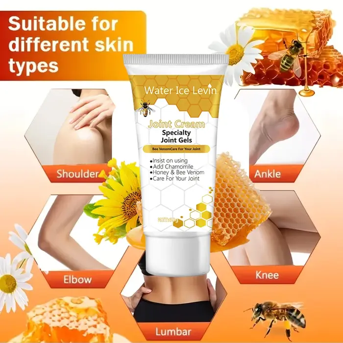 Crème Corporelle Raffermissante Hydratante au Venin d'Abeille Collagène Acide Hyaluronique Miel Apaisante Hypoallergénique 60g pour Tous Types de Peau Quotidien