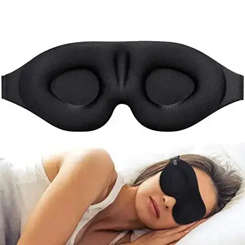 Masque pour les yeux pour dormir, coupe profilée 3D, bandeau pour les yeux, moulé concave, nuit, lum