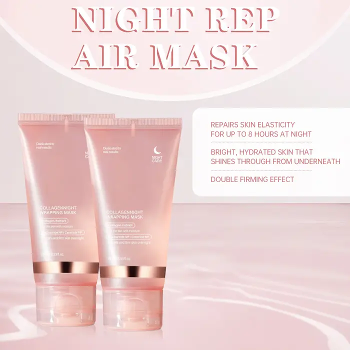 Masque raffermissant au collagène pour la nuit 75ml - Formule tenseur hydratante en profondeur pour une peau lisse