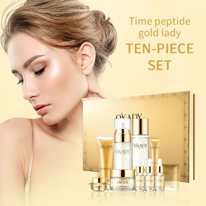 Opei Time Peptide Gold Lady Ensemble de dix pièces Kit de soin hydratant et hydratant Cosmétiques no