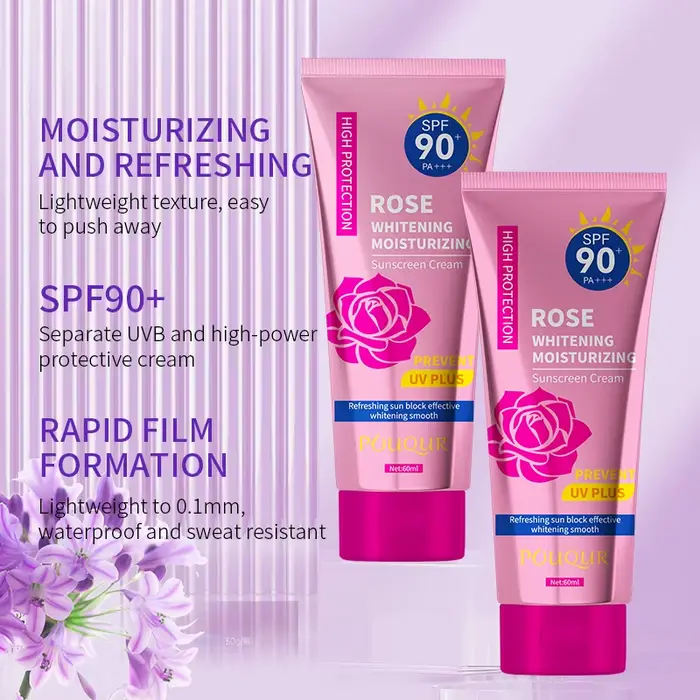 Crème solaire à la rose