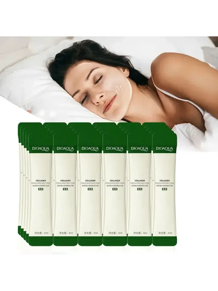30 pièces BIOAQUA collagène dormir masques pour le visage soin de la peau hydratant éclaircissant raffermissant masque