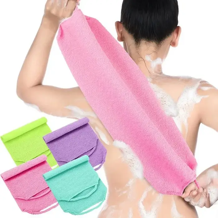 Lingette exfoliante pour la beauté de la peau, Gant de toilette japonais, Serviette de bain en nylon
