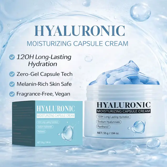 Crème en capsules à l'acide hyaluronique