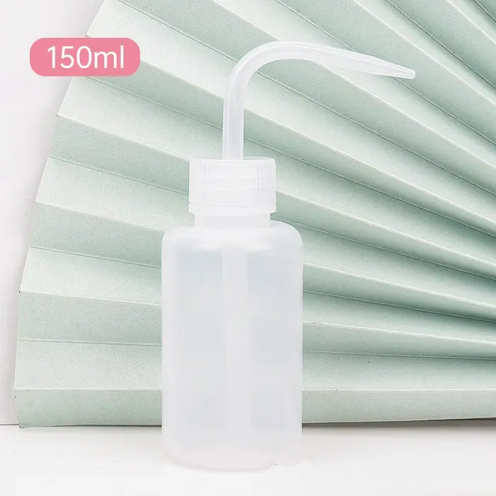 Bouteille de lavage de cils propre avec bec incurvé, bouteille de démaqucorporelle, lavage par souff