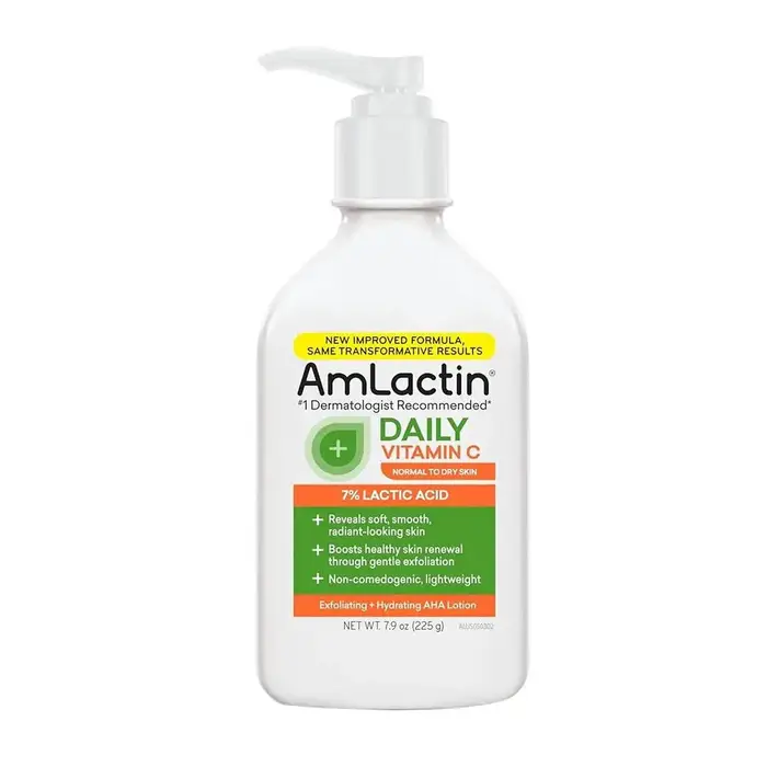 Lotion hydratante pour le corps Amlactin avec acide de fruits, exfolie en douceur les cellules morte
