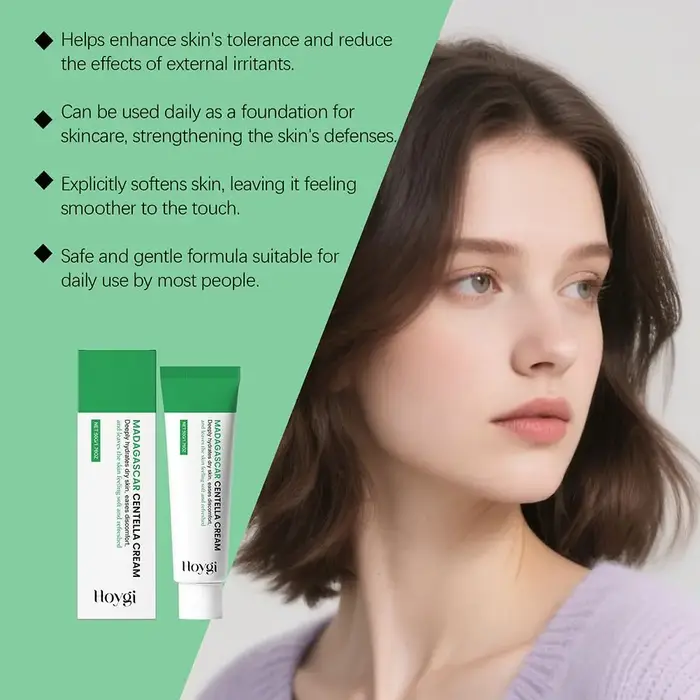 Crème Hydratante Apaisante à la Centella Asiatica, Absorption Rapide, Non Graisseuse, Hydratant Visage pour Soulager les Rougeurs, Soin de la Peau